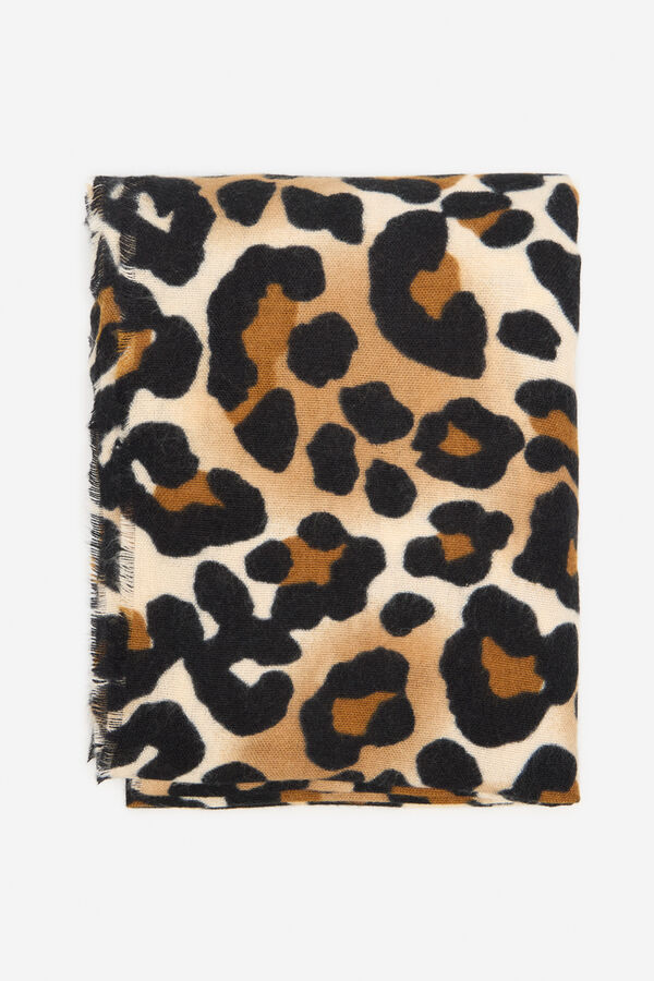 Cortefiel Leopard scarf Printed brown