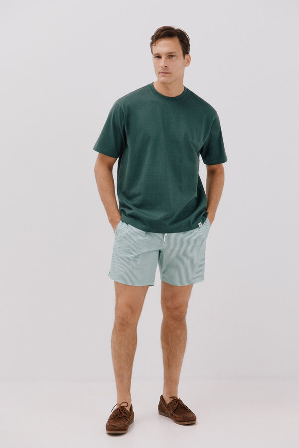 Cortefiel Basic T-shirt Green