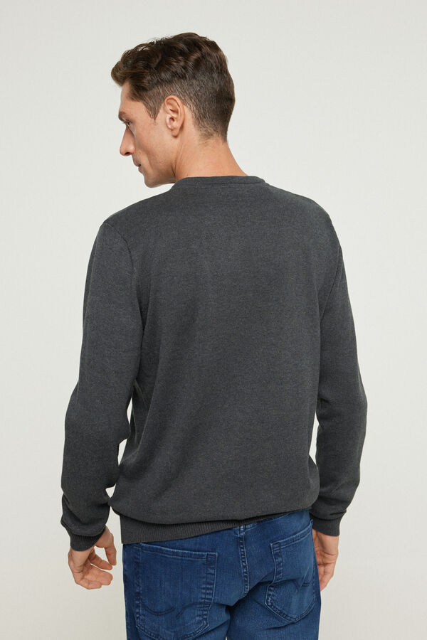 Cortefiel Essential V-neck jumper Grey