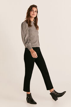 Cortefiel Straight cropped high rise jeans Black