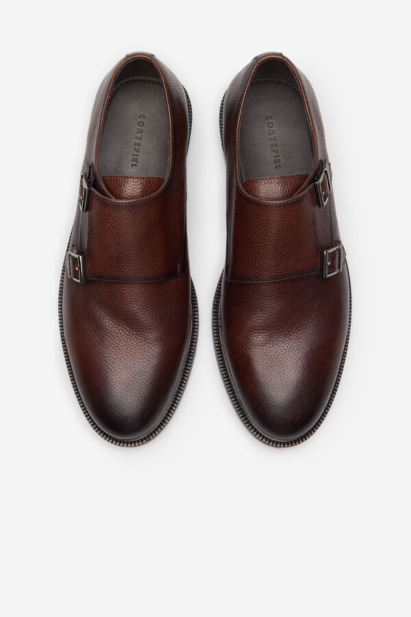 Cortefiel Double-buckle dress shoe Dark brown