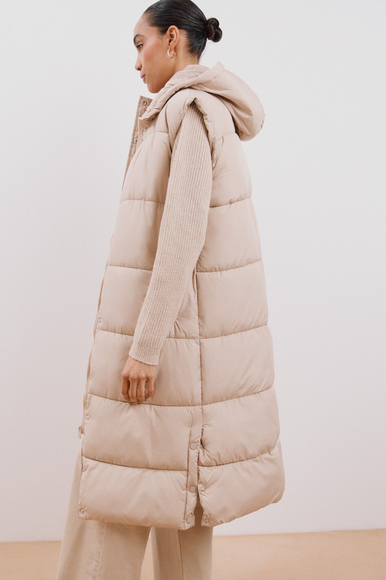 Sin Mangas Chaleco Largo Mujer Cortefiel Chaleco Acolchado Corto