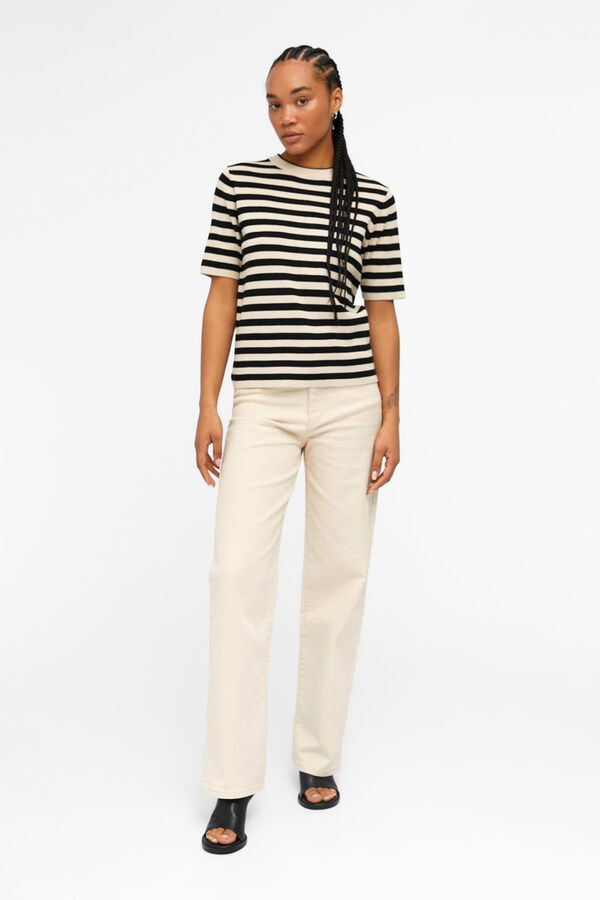 Object Short sleeve jumper Beige