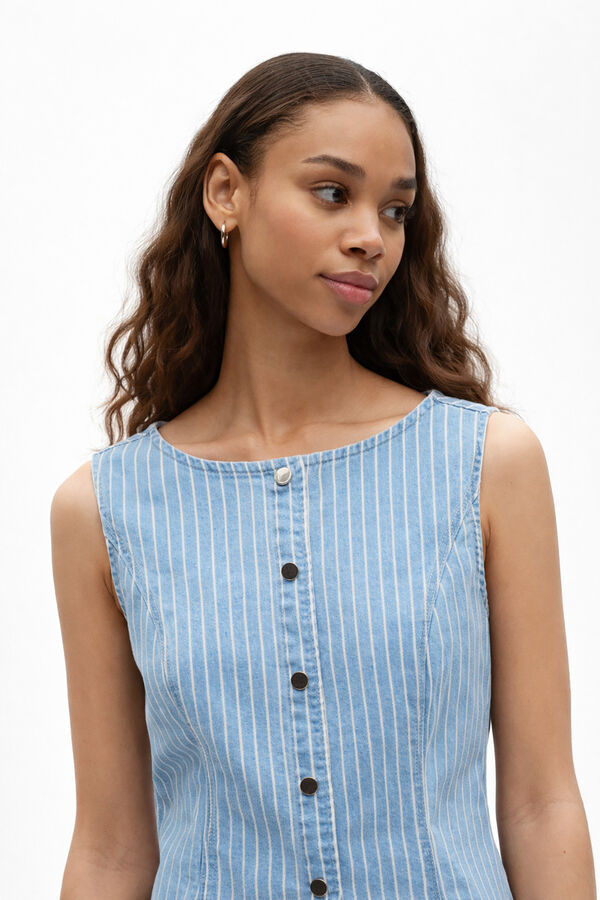 Object Colete denim &agrave;s riscas Azul