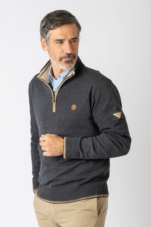 Privata Camisola básico de gola redonda Cinzento