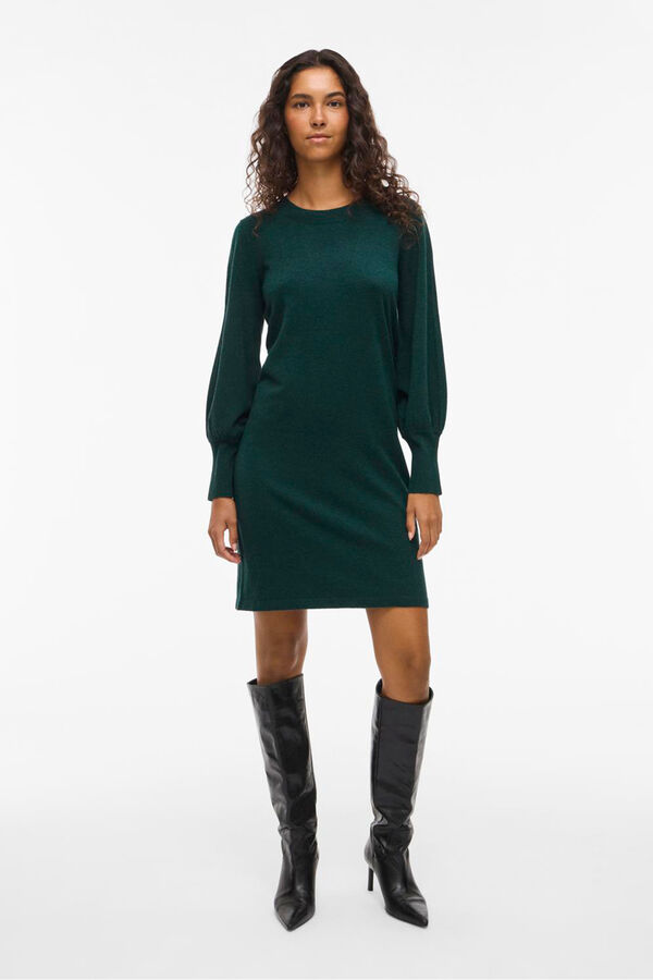 Vila Vestido de malha com viscose Verde