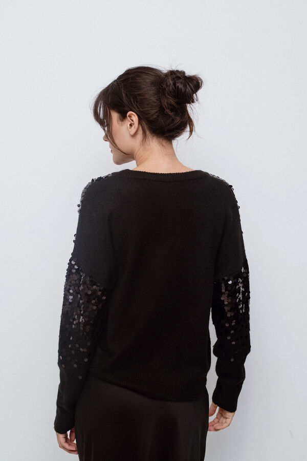 Vila Camisola de malha com malha Preto