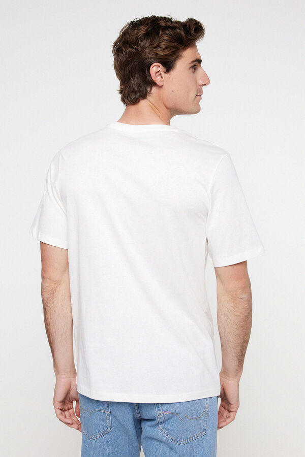 Cortefiel Camiseta logo Blanco