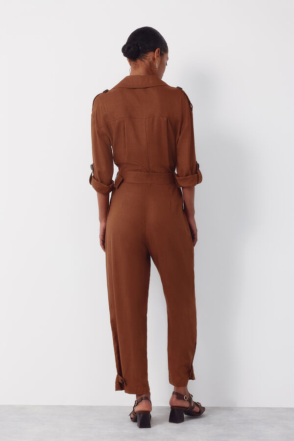 Cortefiel Macac&atilde;o r&uacute;stico com solapa Castanho