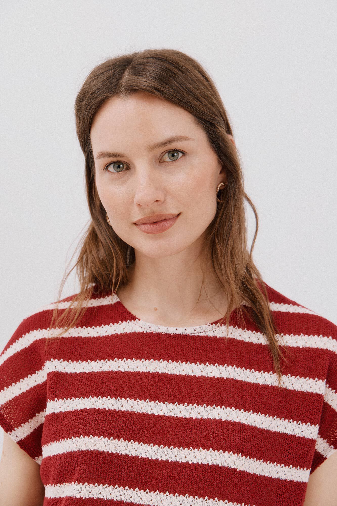 Cortefiel striped structured t-shirt