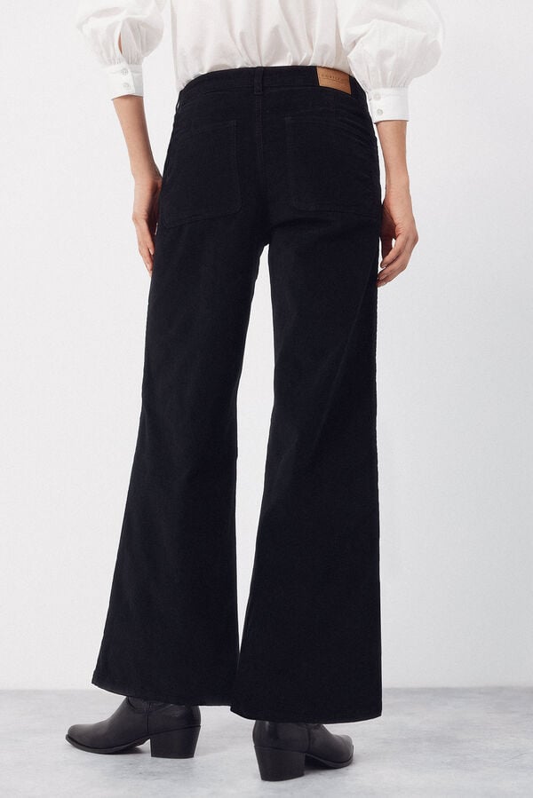 Cortefiel Pantalones Marine Velvet Black