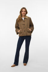 Vero Moda Chaqueta cuello de contraste Marr&oacute;n