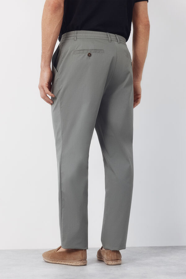 Cortefiel Technical chinos trousers with tapered laces Kaki