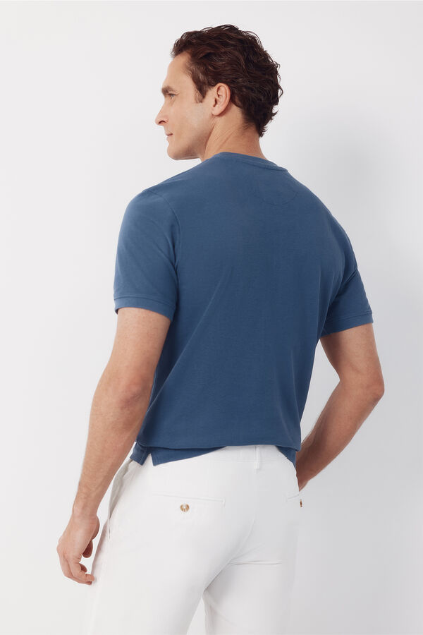 Cortefiel Piqu&eacute; basic T-shirt Blue