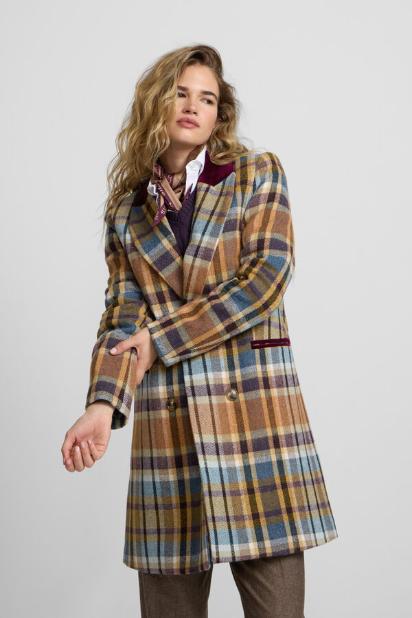 Silbon Casaco sobretudo cruzado Castanho