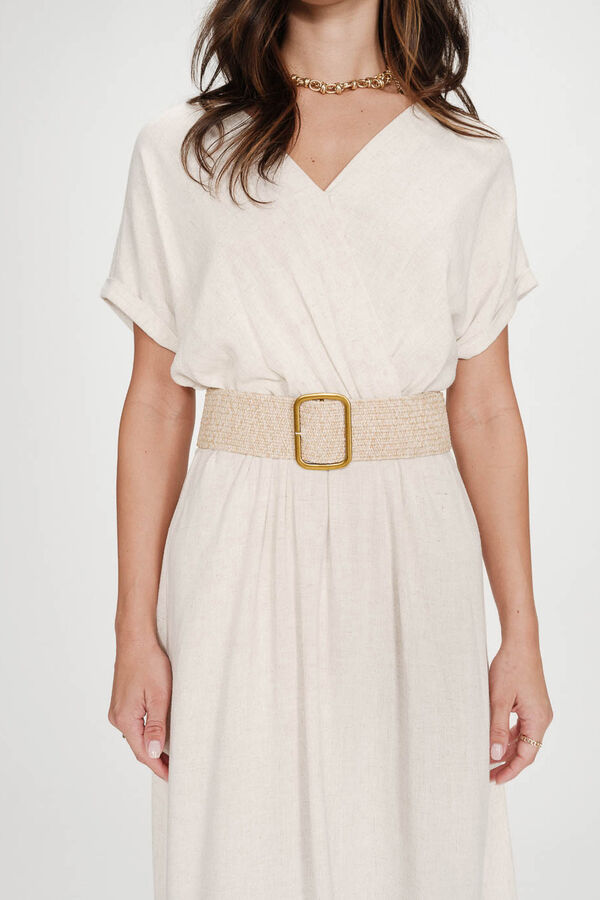 Grace & Mila Popcorn belt Beige