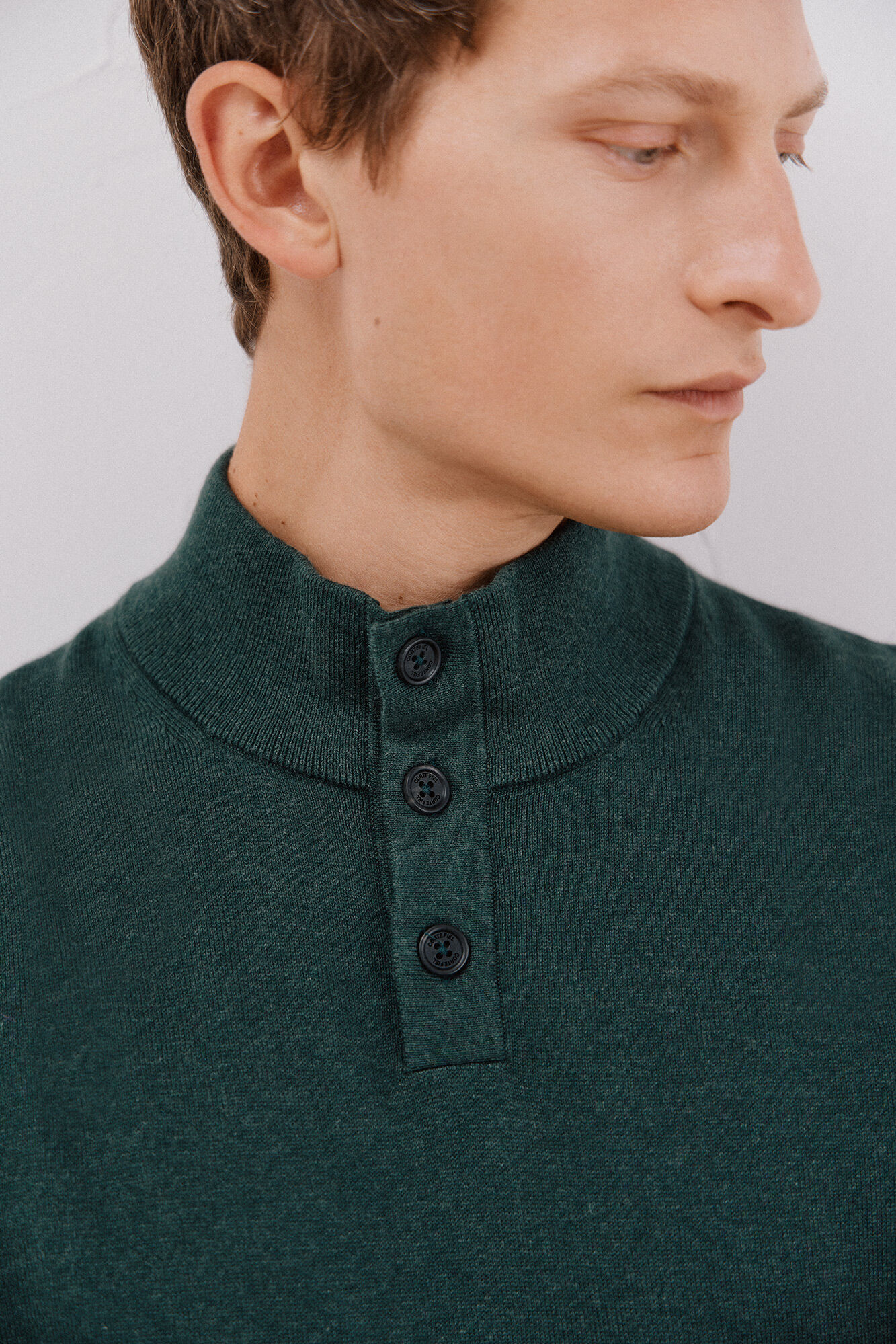 Cortefiel Cotton/silk cashmere high neck jumper