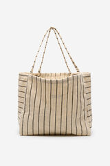 Cortefiel Striped bag  Printed white