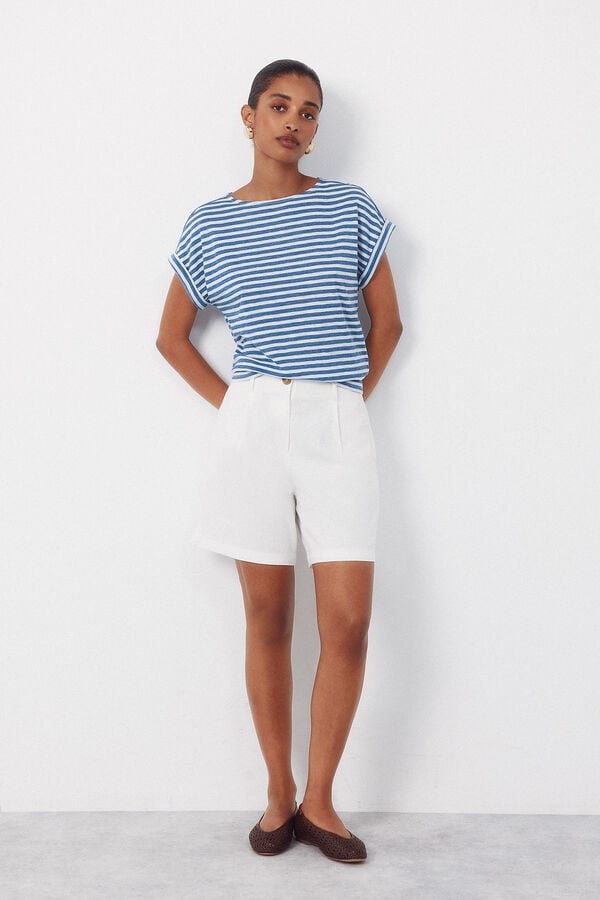 Cortefiel T-shirt riscas Azul