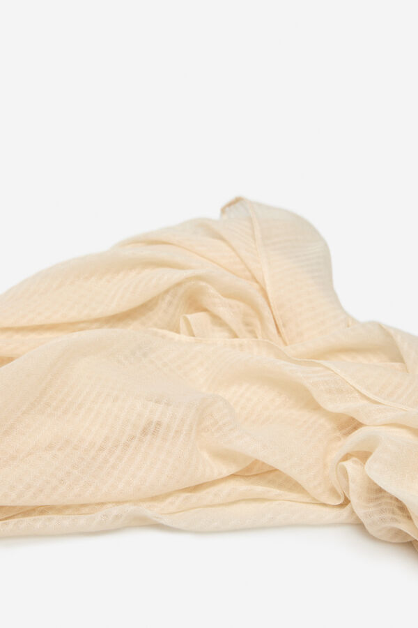 Cortefiel plain shiny scarf Beige