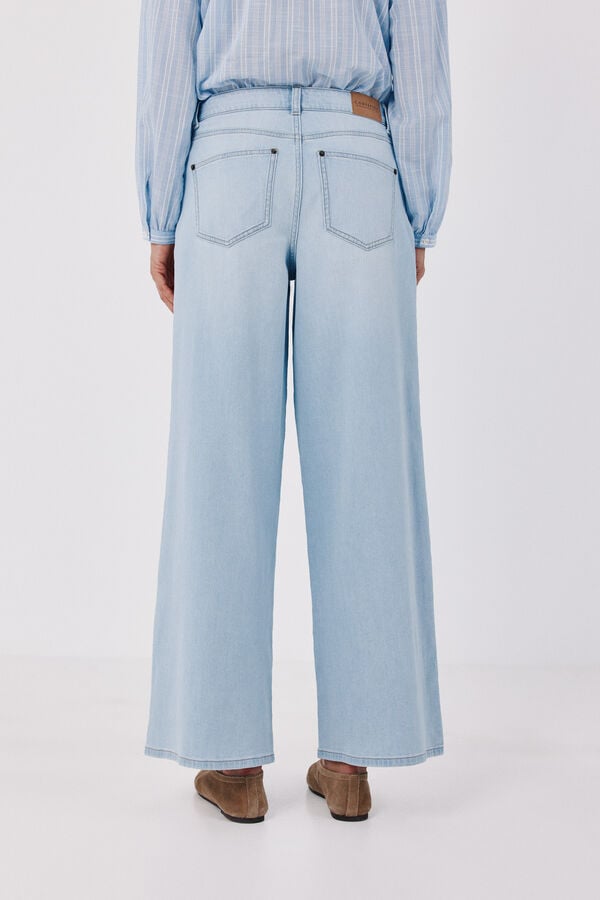 Cortefiel Long palazzo jeans Navy