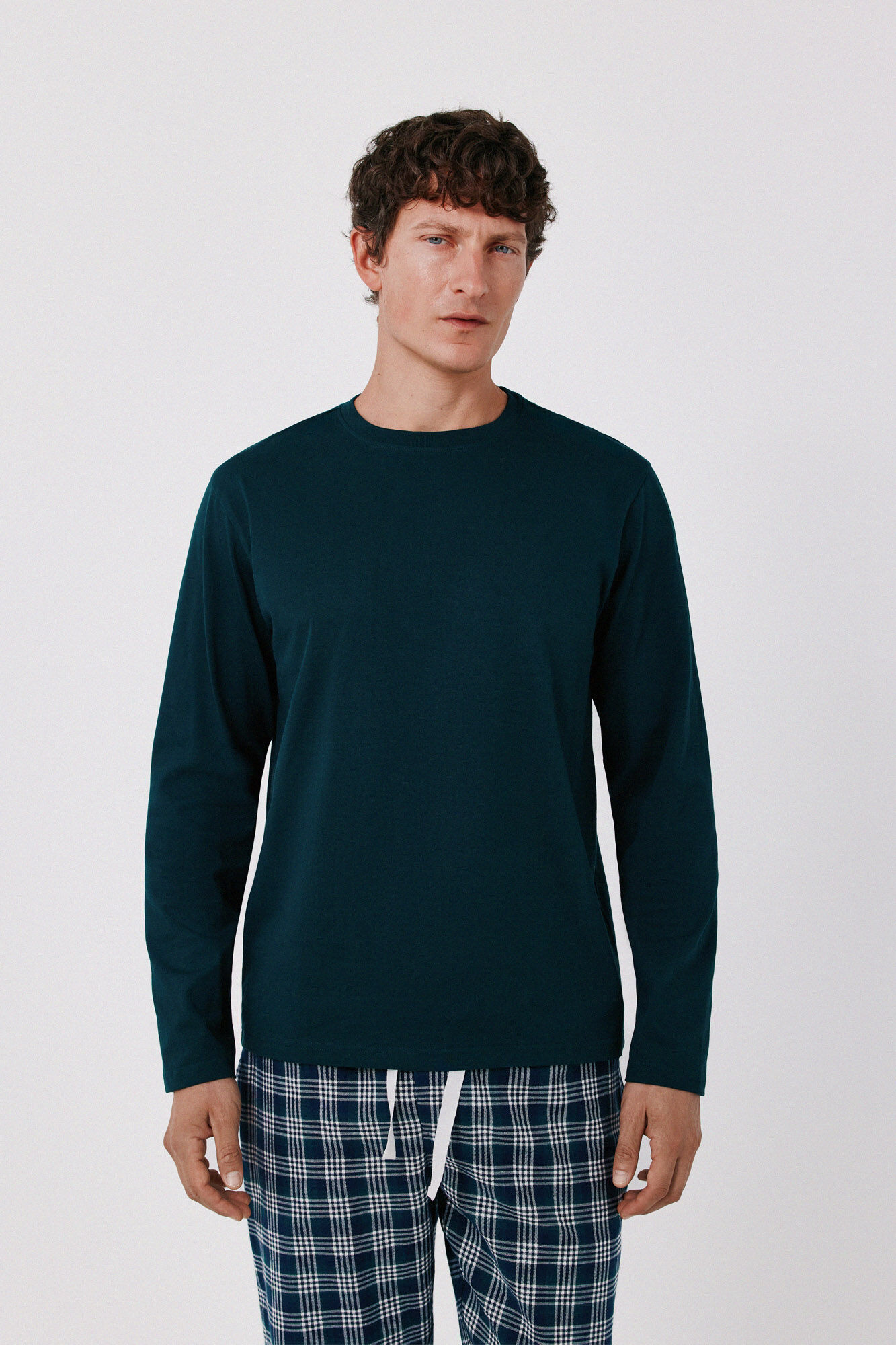 Cortefiel Jersey-knit and fabric pyjamas set