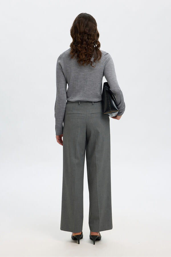 Selected Camisola 100% lã merino. Cinzento