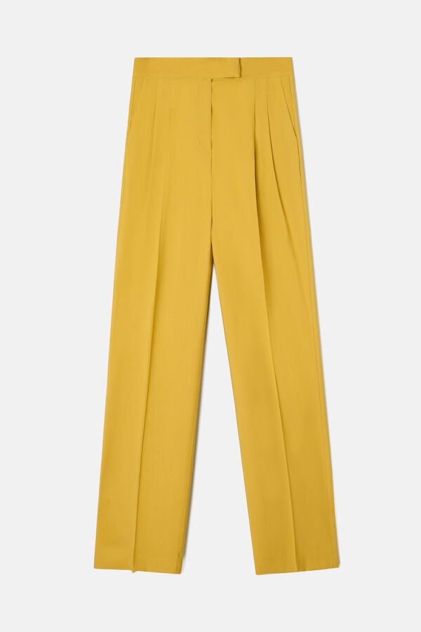 Silbon Calças plissadas Amarelo