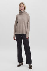 Vero Moda Jersey de punto cuello vuelto Brown