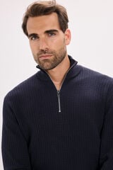 Jack & Jones Camisola de malha com gola com fecho-éclair Azul