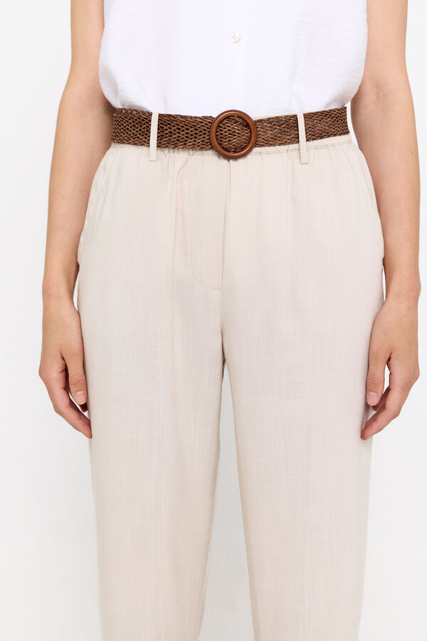 Cortefiel Trousers with belt White