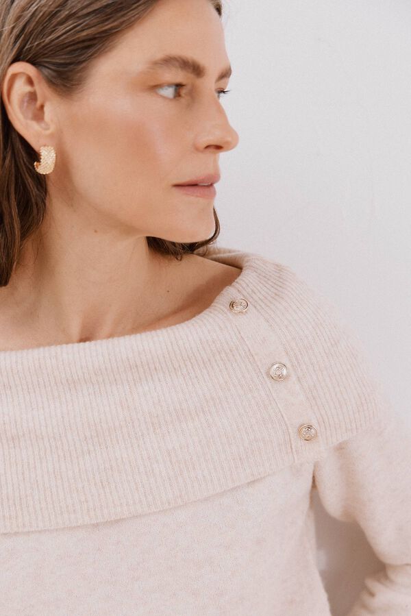 Cortefiel multiway neck sweater Ivory