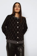 Vila Chaqueta c&aacute;rdigan con l&uacute;rex Negro