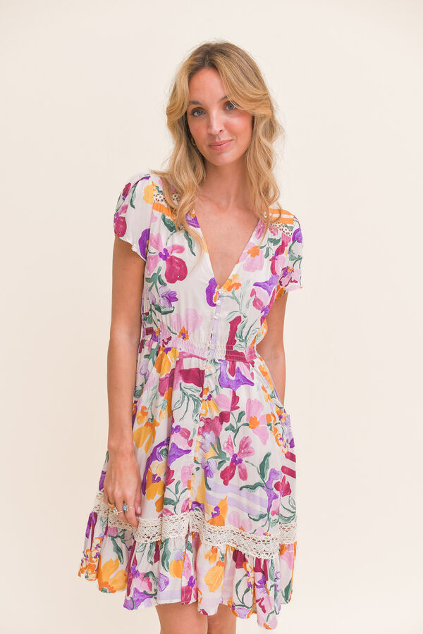 Jaase Vestido comprido Carmen Impress&atilde;o