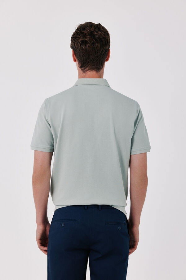 Cortefiel Piqu&eacute; basic polo shirt Blue