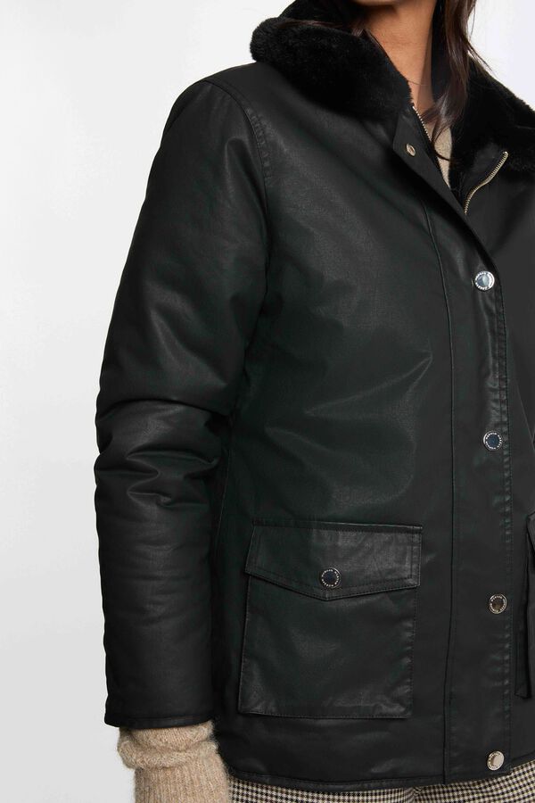 Morgan Parka revers&iacute;vel com revestimento Preto