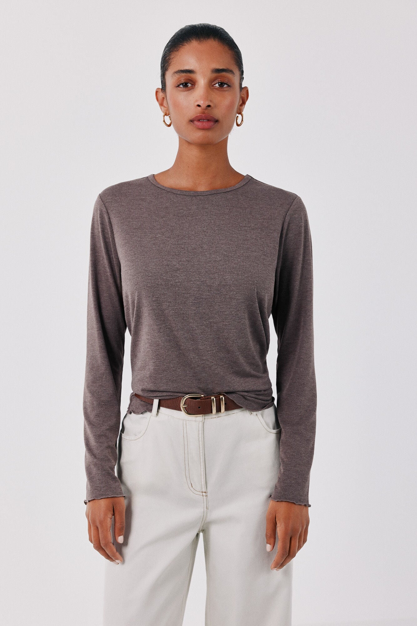 Cortefiel Long sleeve basic T-shirt
