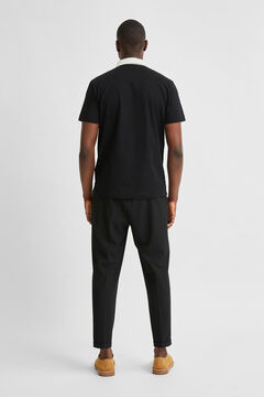 Cortefiel Short-sleeved polo shirt Black
