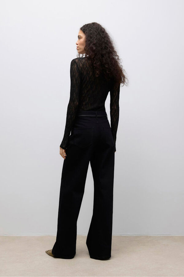 Vero Moda Top de renda manga  Preto