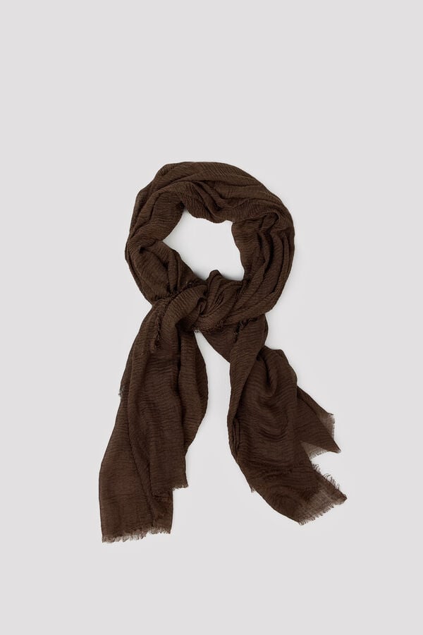 Cortefiel Rough texture scarf Brown