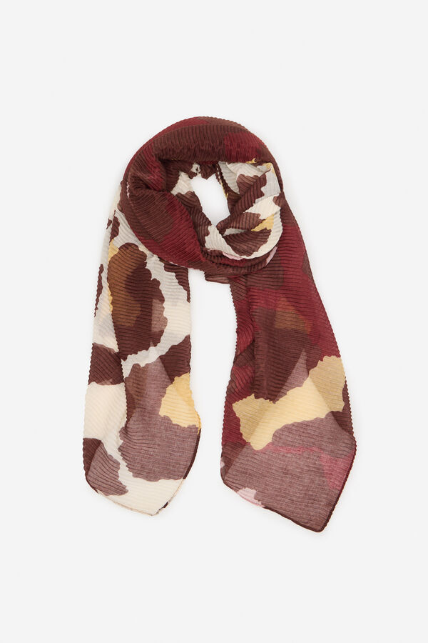 Cortefiel Pleated scarf Printed brown