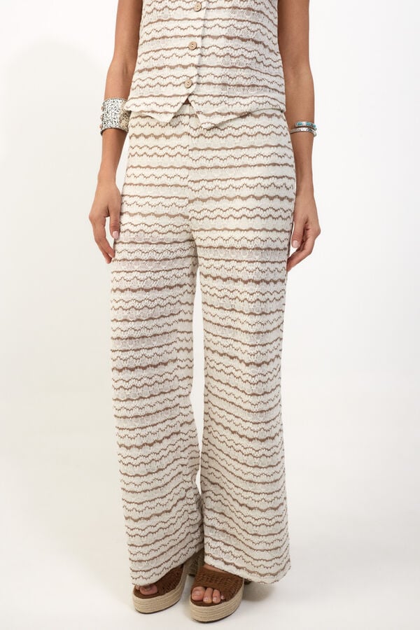 Slowlove Pantal&oacute;n de punto Castanho