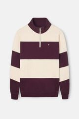 Silbon Sweatshirt meio fecho riscas largas Granada