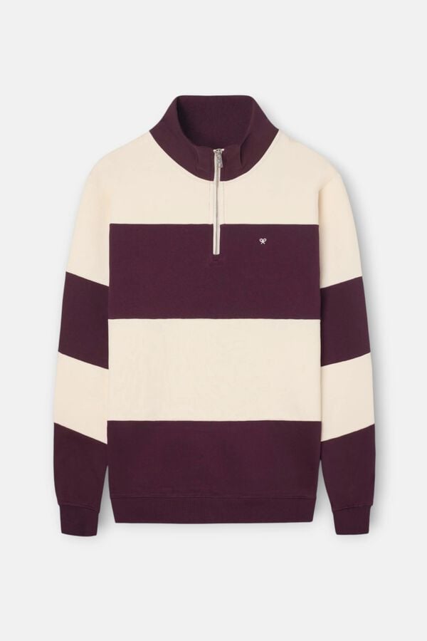 Silbon Sweatshirt meio fecho riscas largas Granada