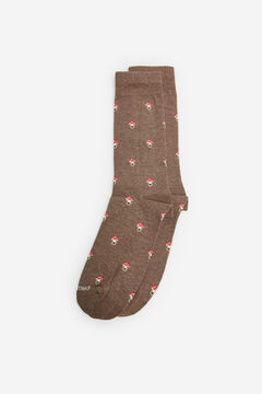 Cortefiel Mushroom motif socks Beige