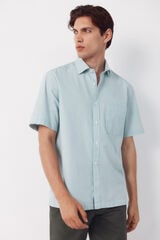 Cortefiel Gingham short sleeve shirt Green