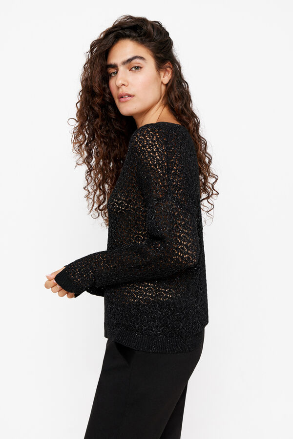 Cortefiel Central cable knit jumper Black