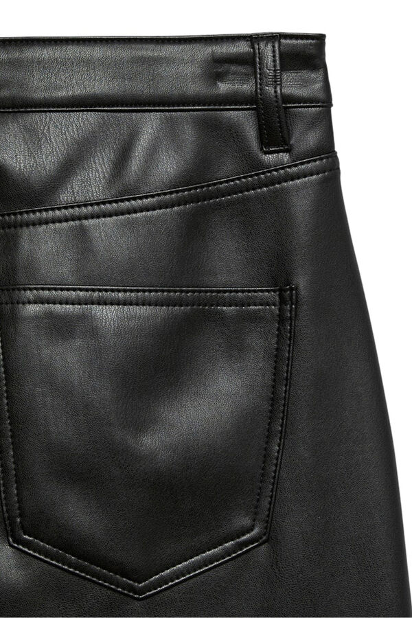 Vero Moda Calça compridas com efeito de couro  Preto