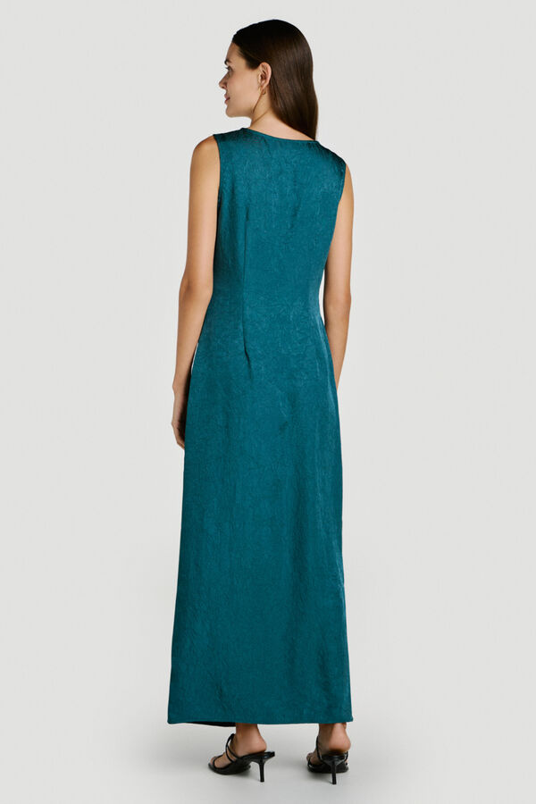 Vila Satin-finish party midi dress Blue