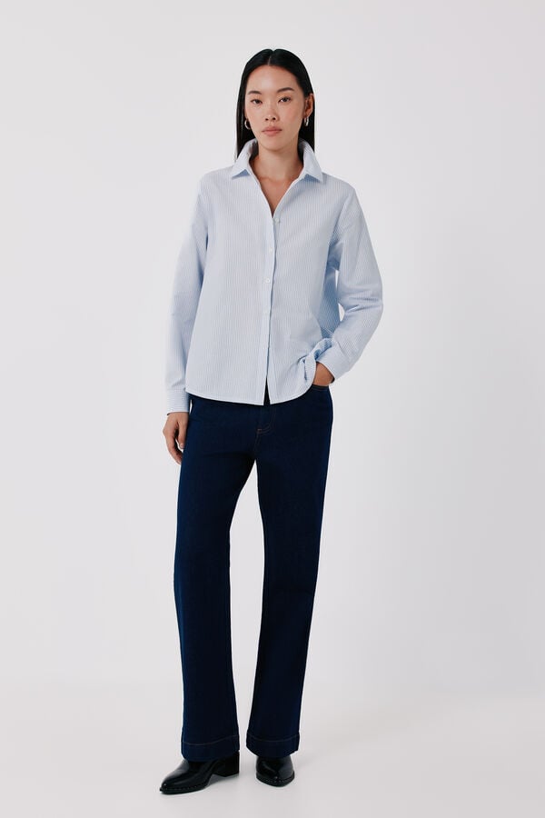 Cortefiel Oxford basic shirt Printed blue